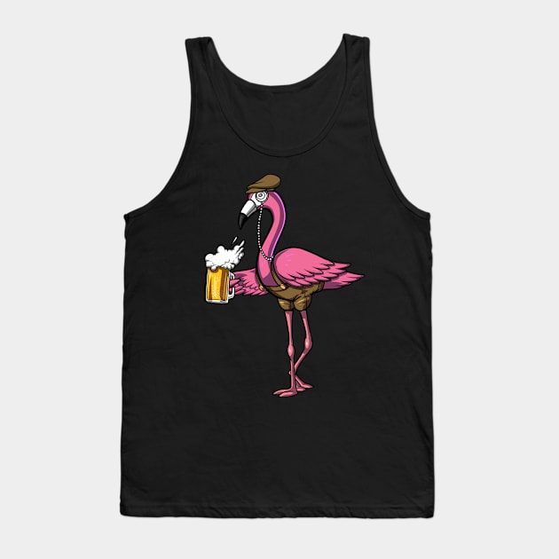 Flamingo Bird Beer Party Tank Top by underheaven